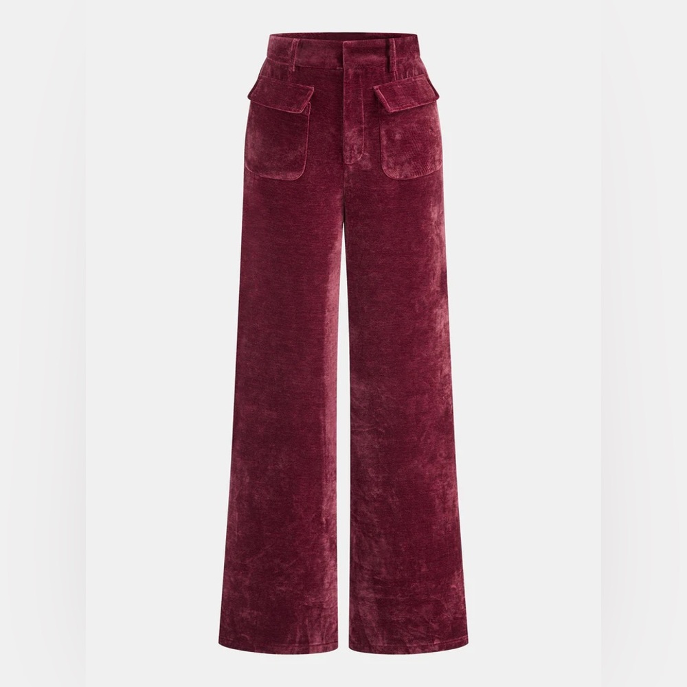 CoMMENSE Velvet Pocket Straight-Leg Pants
COLOR - Burgundy, size Small NWT